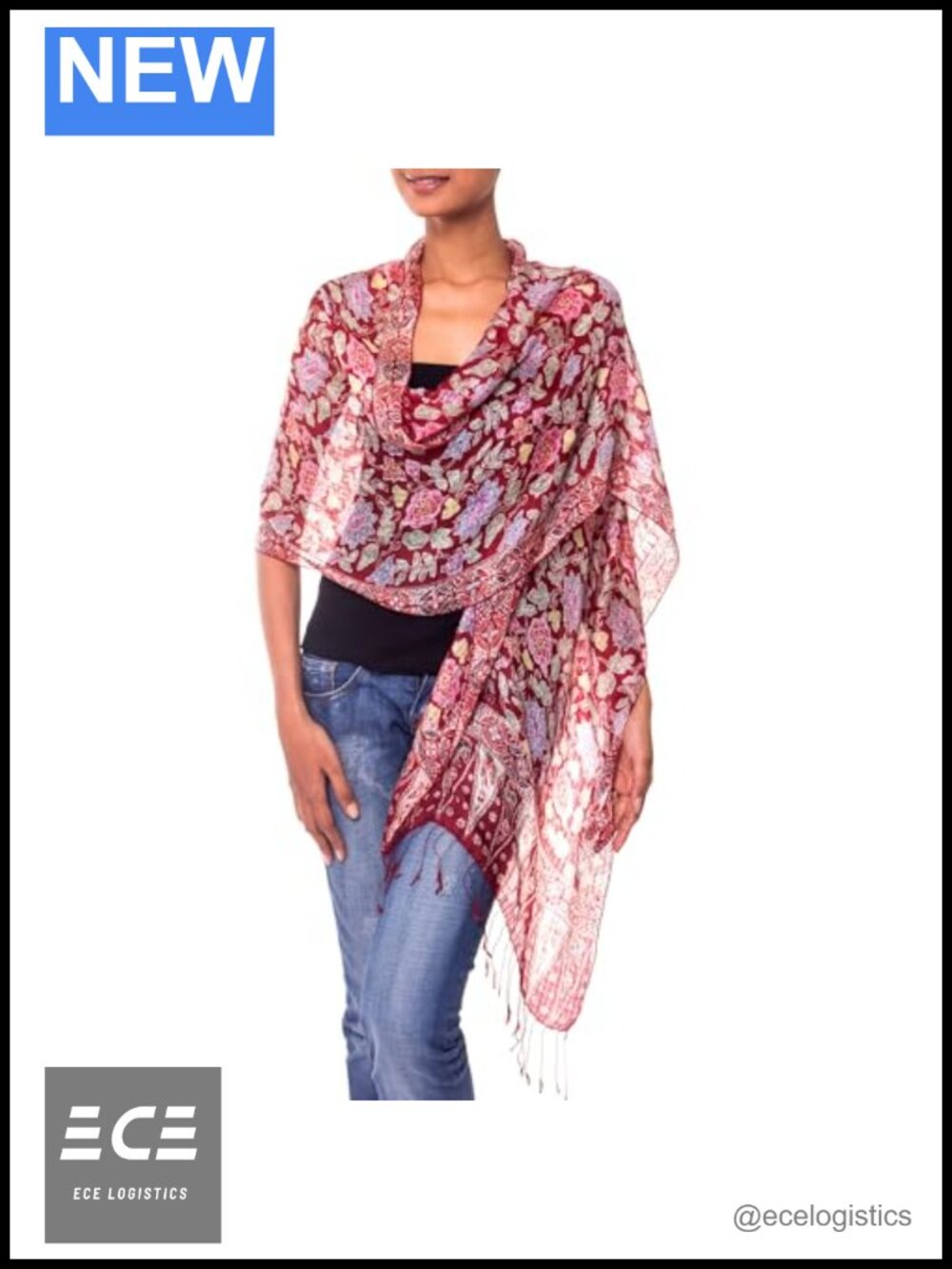 100% Silk Batik Shawl Handmade Lightweight Artisan Wrap